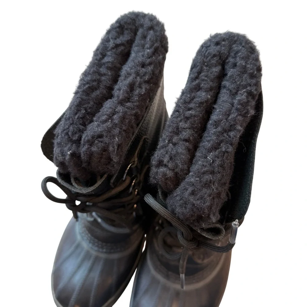 Sorel Mens 1964 Pac T Waterproof Winter Snow Boots Black Leather NM1439-010 Sz 9